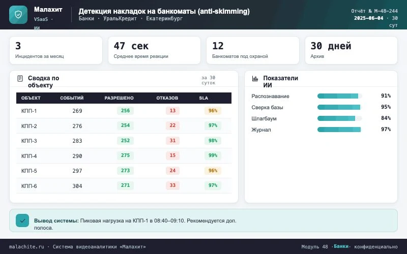 Отчёт за период — Система Малахит